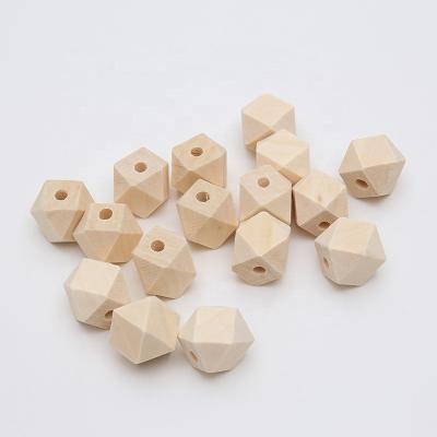 China Loose Natural Faceted Smooth Wooden Unfinished Geometric DIY Accessory Spacer Polygon Beads For Jewelry Handmade Make DIY Accessories for sale