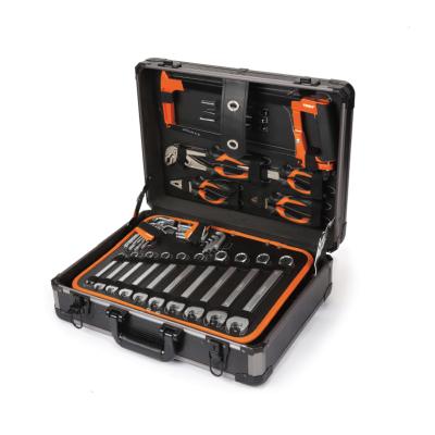 China KENDO 124pc Household Aluminum Case Tool Kit Car Repairing DIY Tool Box Kit for sale