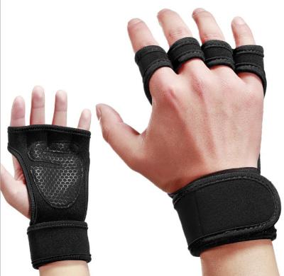 China Anti Slip Gel Weightlifting Gloves with Integrated Wrist Wraps, Full Palm Protection and Extra Grip#RG-02 for sale