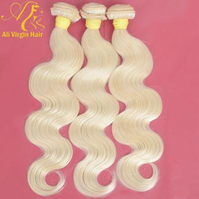 China Can Be Dyed/Can Be Permed Virgin Brazilian Body Wave 3 Bundles Blonde Hair Extensions #613 No Shedding And Tangle Brazilian Hair for sale