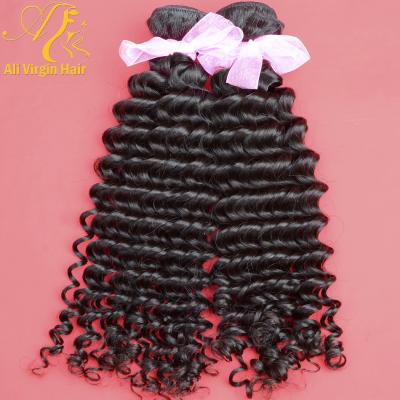 China Can Be Dyed/Can Be Permed 2pcs/lot 12-30 Inch Unprocessed 100% Raw Natural Tight Curly Virgin Hair Brazilian Deep Curl Hair Weave for sale