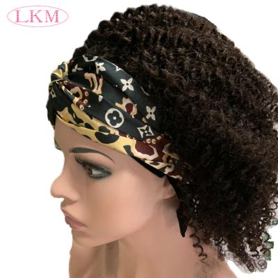 China New Virgin Hair Curly Popular Curly Headband Custom Wig Kinky Curly Headband Wig for sale