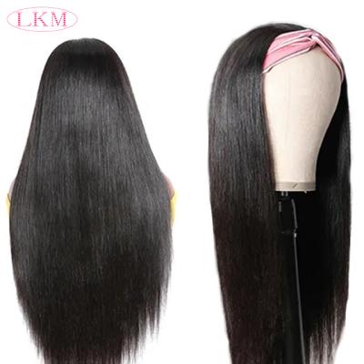 China Swiss Straight Wig Hairband Brazilian Lace Headband Hair Wigs For Color Women Custom Wig for sale