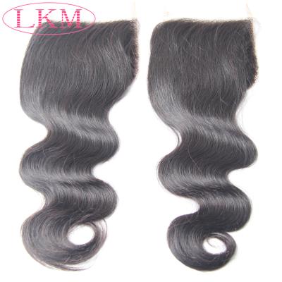 China Unprocessed 4x4 Human Hair Closure Body Wave HD Lace Closure for sale