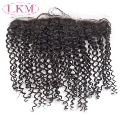 China 100% Unprocessed Ear Hair Human Hair Curly Lace Frontal 13x4 13x7 Ear Frontal 13x7 for sale