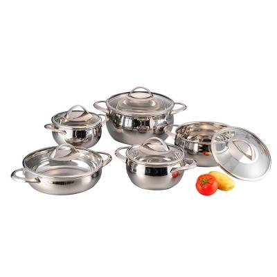 China Good Quality 10Pcs Sustainable Cookware Kitchen Cookware Stainless Steel Nonstick Cookware Set for sale