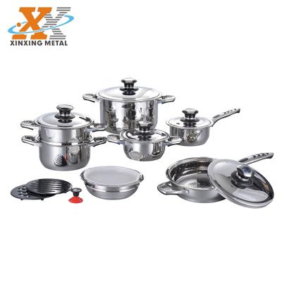 China Viable Factory Accessories Wholesale Stainless Steel Cookware Sets Cooking Pan Set Pots for sale