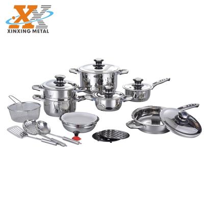 China China Sustainable Cheap Kitchen Straight Form Stainless Steel Cook Casserole Cookware Set for sale