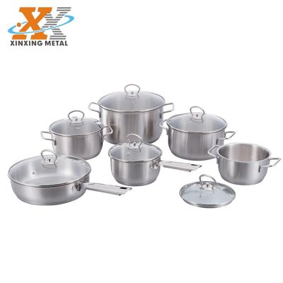 China 2021 New Viable Frying Pan Cookware Design Kitchen Chefmate 12PCS Stainless Steel Pan Sets for sale