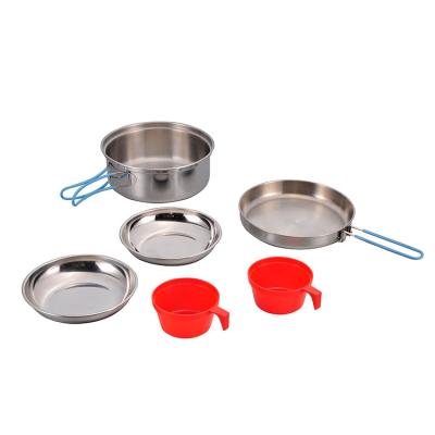 China Factory Direct Sale Lightweight Outdoor Folding Camping Pots And Pans Set Camping Cookware for sale