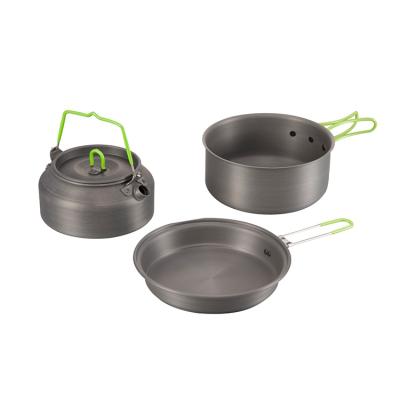 China Sustainable Non Stick Outdoor Camping Cookware Set Cookware Pot Pan Kitchen Camp Cooking Sets for sale