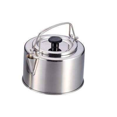 China Stocked Camping Utensils Cookware Set Picnic Raising Outdoor Heat Pot Stainless Steel Kettle for sale