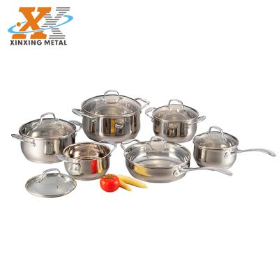 China Sustainable Hot Selling Royal Prestige Non Stick Stainless Steel Pan Cookware 12 Pcs Set for sale