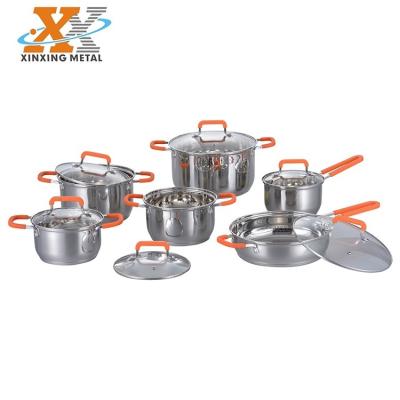 China Sustainable China Kitchen Cookware Stainless Steel Wire Silicone Cooking Pot Cookware Set for sale