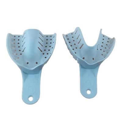 China Dental Regional Factory Produced Perforated Dental Blue Impression Tray for sale