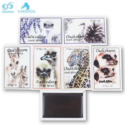 China Factory 80*53mm Custom Landscape Pattern Rectangle South Africa Tinplate Fridge Magnet for sale