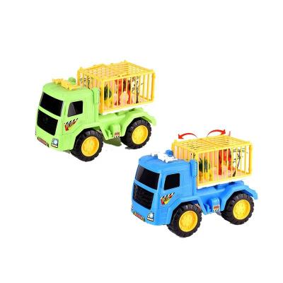 China Friction Toy Simulation Sliding Animals Transport Trucks Universal Dump Trucks Lion Tiger Dinosaurs Outdoor Toys Car For Kids for sale