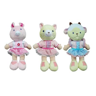 China Plush Doll Product Wholesales Plush Doll 18 Inch Rabbits Cats Animals Cartoon Unicorn With Clothes Stuffed Toys For Children Accompany Soft Toys for sale