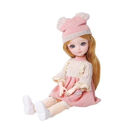 China 12 Inch BJD Doll 31cm Educational Movable 23 Joints 1/6 Makeup Dress Up Long Wig Princess 3D Eyes For Girls Kids Model Christmas Gifts for sale