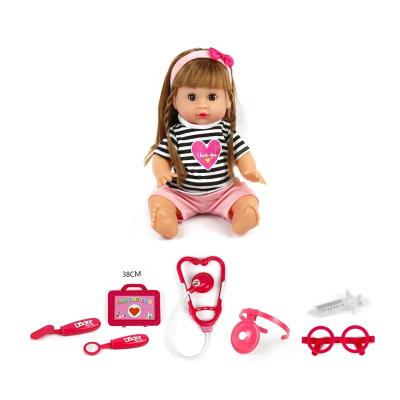 China Educational Hot Sales 14 Inch 6 Inch Healthy Baby Doll Barbiees Toys Doctor Set Kids Sick Drinking Pee Doll Toy Educational Toys Reborn For Girls for sale