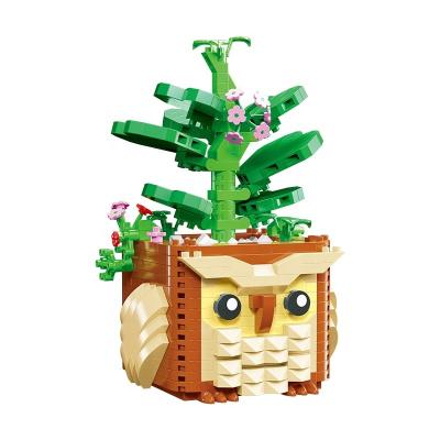 China Plastic Building Blocks Bricks Owl Koala Lion Deer Assembly Building Toys DIY Children's Toy Decoration Succulent Model Garden Potting for sale