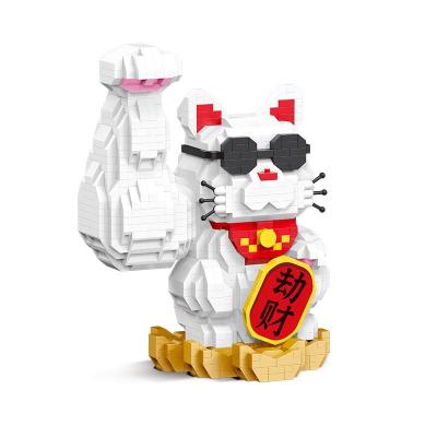 China Toy Brick Cute Micro Diamond Particle Lucky Fortune Cat Pharmacist Cat Building Toys Custom Brick Toy For Kids Building Block Bricks Legoing for sale