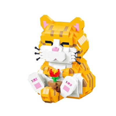 China Funny Building Toy New ABS DIY Assembly Building Block Micro Dog Husky Blue Cat Pet Toys Mini Animals Creative Particle Model Toy for sale