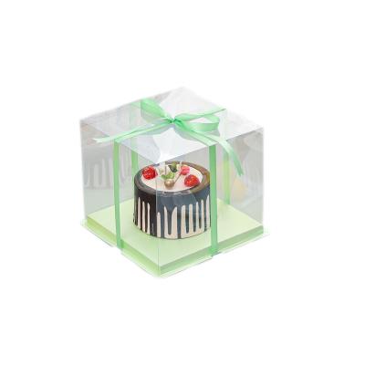 China Recycled Materials Wholesale Customized Large Clear Transparent Cake Box Cake Box Plastic Packaging Box for sale