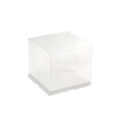 China Recycled Materials Wholesale Luxury Large Transparent Clear Cake Box Birthday Packaging Box Wedding Cake Box For Gift for sale