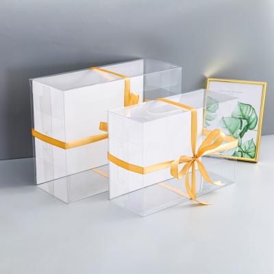 China HOT Selling Materials PET Number Recycled Transparent Clear Muffin Cupcakes Box With Handles Packaging Box for sale