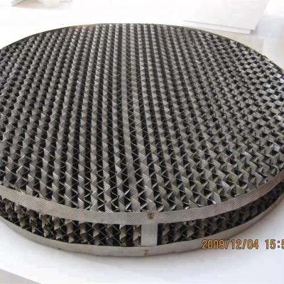 China Structured Packing 304 316 410 for Distillation Column Stainless Steel Metal Vacuum to High Pressure Plate ISO9001:2000 for sale