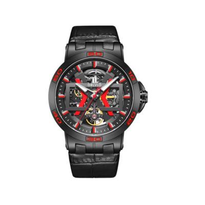 China Water Resistant Oblvlo Sport Business Luxury Custom Logo Skeleton Luminous Military Automatic Men Leather Waterproof Mechanical Watches for sale