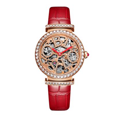 China Water Resistant OBLVLO Luxury Brand Fashion Stainless Steel Fully Wristwatch Skeleton Women Ladies Automatic Mechanical Watch for sale