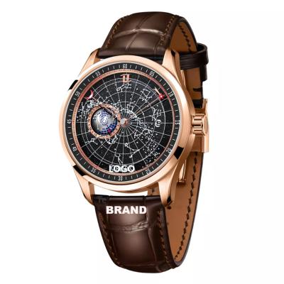 China Water Resistant Premium Custom Logo Movement Tourbillon Stainless Steel Wrist Brand Luxury Fully Automatic Mechanical Watches For Men for sale