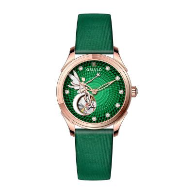 China Water Resistant Customized Logo Famous Brand Fashion New Style Movement Leather Women Ladies Luxury Automatic Mechanical Watches for sale