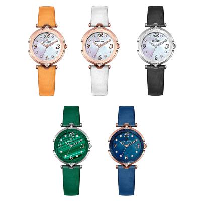 China Power Reserve Wholesale Colorful Dial Luxurious Women Quartz Watches Fashion Leather Straps Ladies Wristwatches for sale