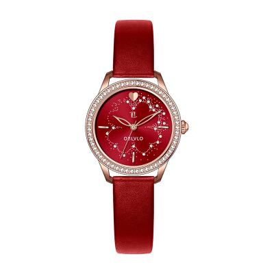 China Water Resistant Oblvlo Diamond Inlaid Ladies Fashion Pink WristWatch Japanese Movement Luxury Top Brand Lady Girl Quartz Watch for sale