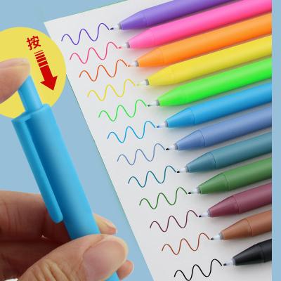 China The ink will not dry out the latest designs color fineliner pen wholesale push type notes fineliner record pen student for sale