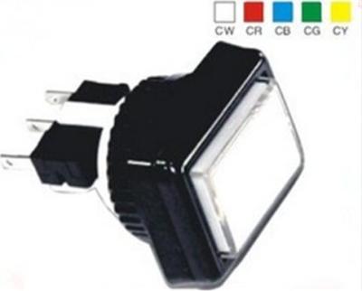 China Rectangle 34MM*28MM Multi Color With LED Light Micro Switch Plastic Push Button Switch SN-PB2042 for sale