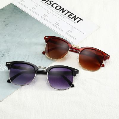 China Wholesale Fashion Classic Semi-rimless Retro Metal Half Frame Sunglasses Women for sale