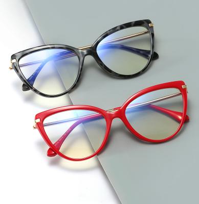 China New Arrival 2021 Fashionable Custom Design Cateye Anti Blue Light Glasses Fashion Eye Glasses Anti Blue Light for sale