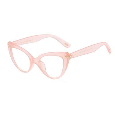 China 2021 Fashion Women's Retro Clear Lens Cat Eye Optical Eyeglasses Frames Vintage Transparent Ladies Sunglasses for sale