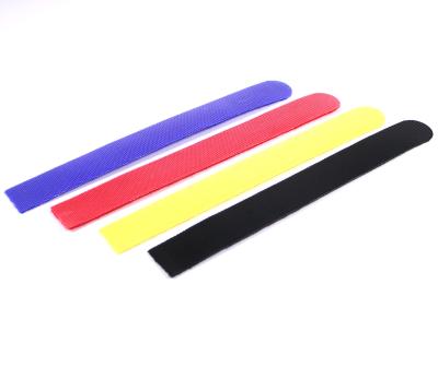 China Eco-friendly high quality nylon colorful back to back hook and loop cable tie for sale