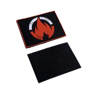 China Sustainable Soft Silicone Embossed 3D PVC Custom Logo Patches Rubber Hook Backing for sale