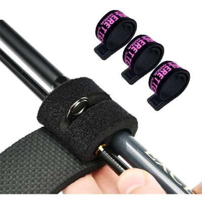 China Huazheng 3*25cm Neoprene Sustainable Tackle Link Fishing Rod Wrap Pole Straps Holder for sale