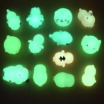 China Novel Decompression Squeeze Light Up Glow Glow-in-the-Dark Squishy Small Animal Dinosaur TPR Relief Squishy Children's Toys Small Up Toys for sale