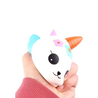 China Unicorn Slow Rising Animal Squishy Stars Squeeze Cartoon Unicorn Head Squishy Toys Set for sale