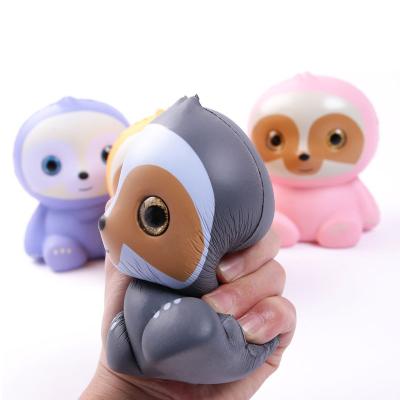 China Hot Selling Squeeze PU Cup Squishies Slow Rising Stress Toy Unpack Stretch Sloths Set Animal Toy for sale