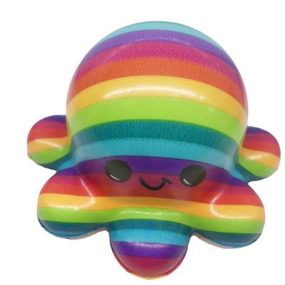 China Soft Anti Stress Squeeze Decompression PU Foam Toys Reversible Octopus Anti Stress Hand Octopus Toy for sale