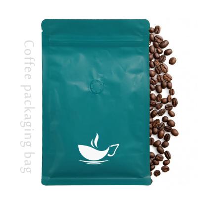 China 1lb Mylar Bag Moisture Barrier Flat Bottom Pocket Moisture Proof Coffee Bean Bag With Valve for sale